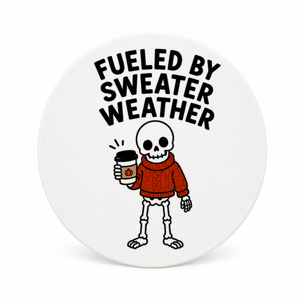 Fueled By Sweater Weather | Plastic Add-On - BadgeSmith
