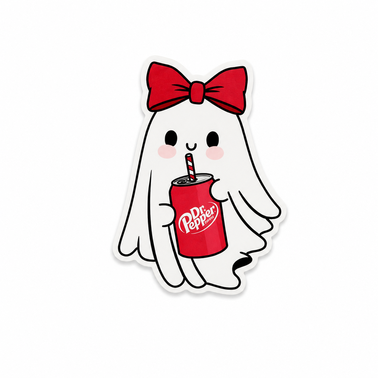 Ghost Drinking Dr. Pepper | Plastic Add-On - BadgeSmith