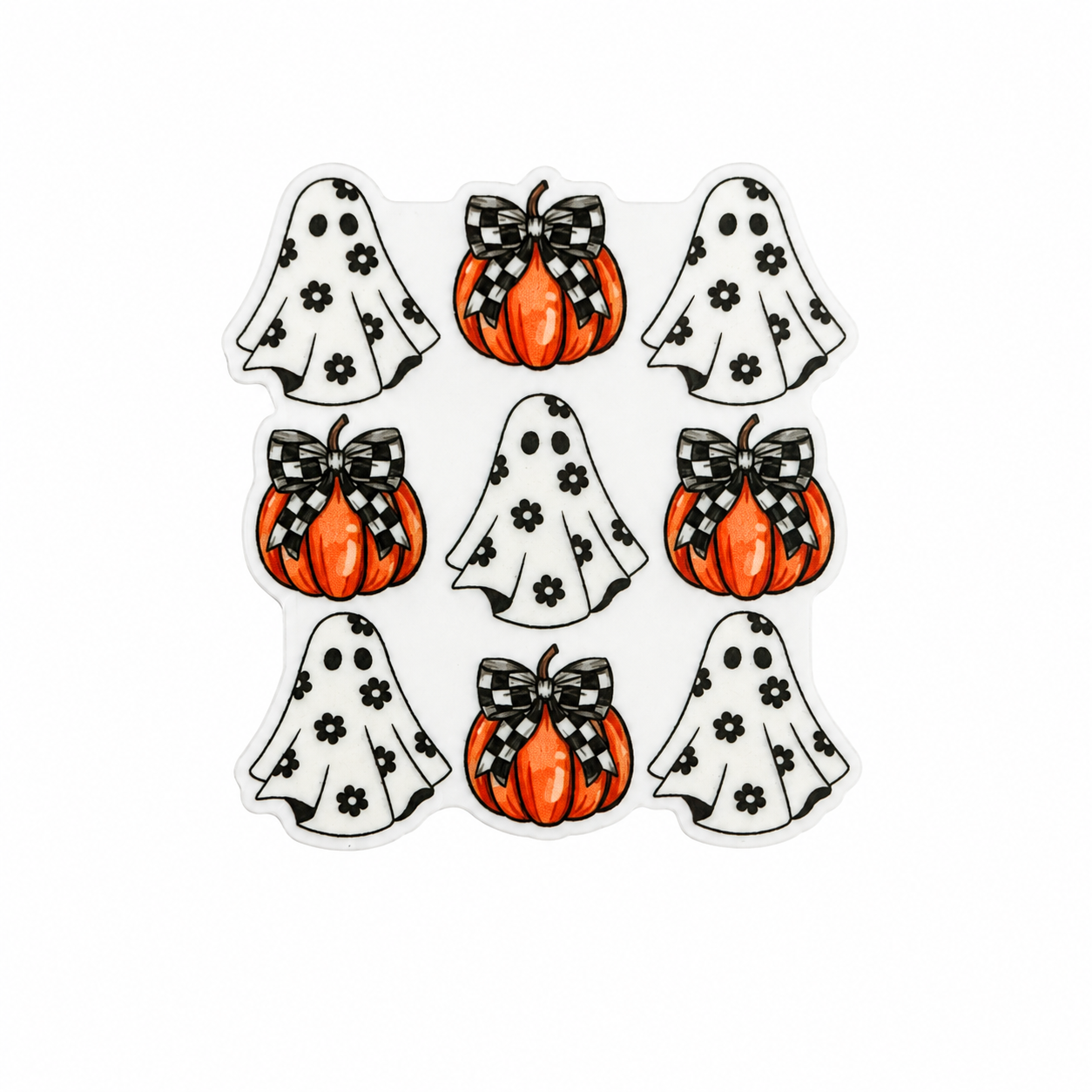 Ghost & Pumpkin Checkered | Plastic Add-On - BadgeSmith
