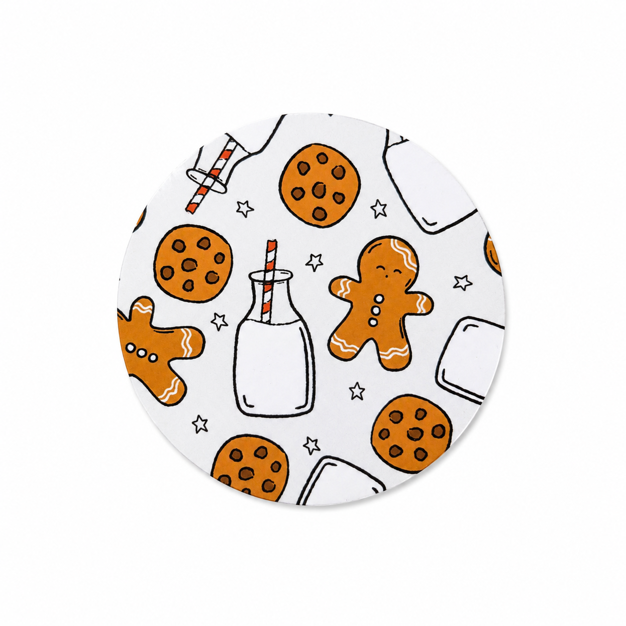 Gingerbread Cookies & Milk | Hard Board Add-On - BadgeSmith