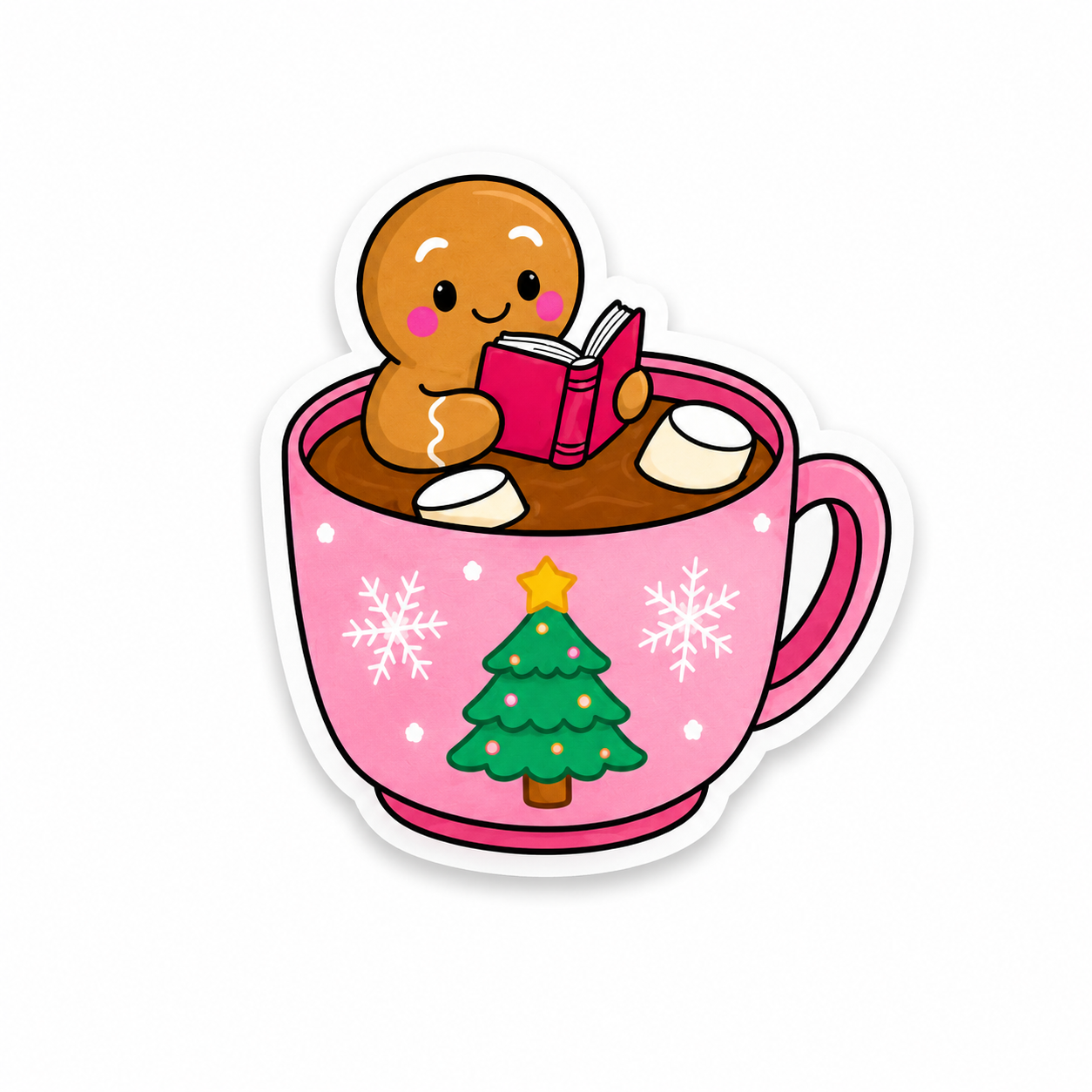 Gingerbread Hot Cocoa Reader | Plastic Add-On - BadgeSmith
