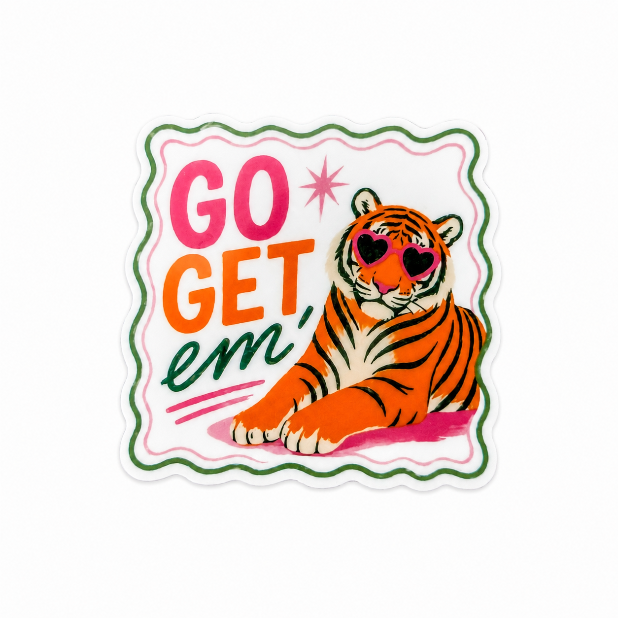 Go Get Em' Tiger | Plastic Add-On - BadgeSmith