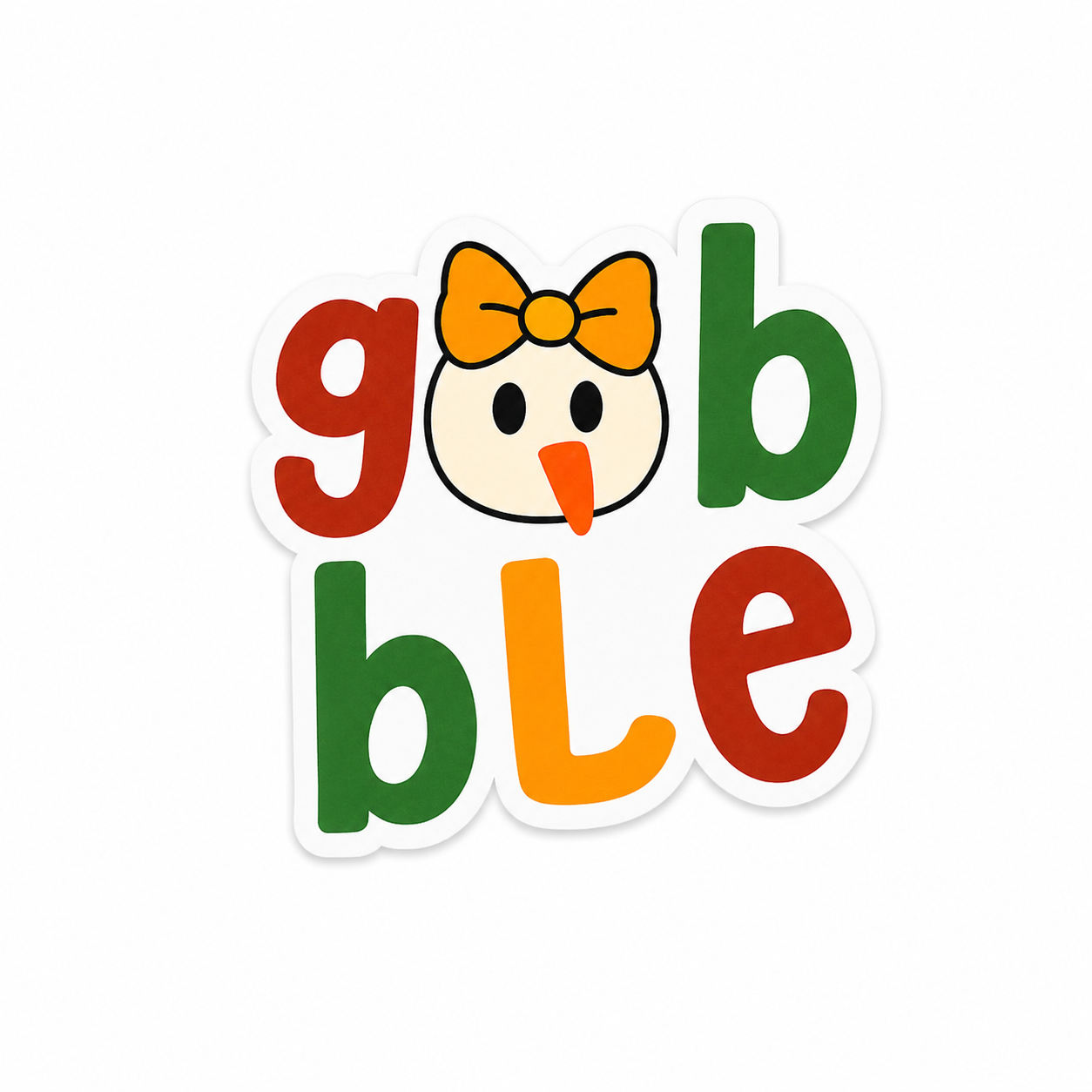 Gobble Turkey Thanksgiving | Plastic Add-On - BadgeSmith