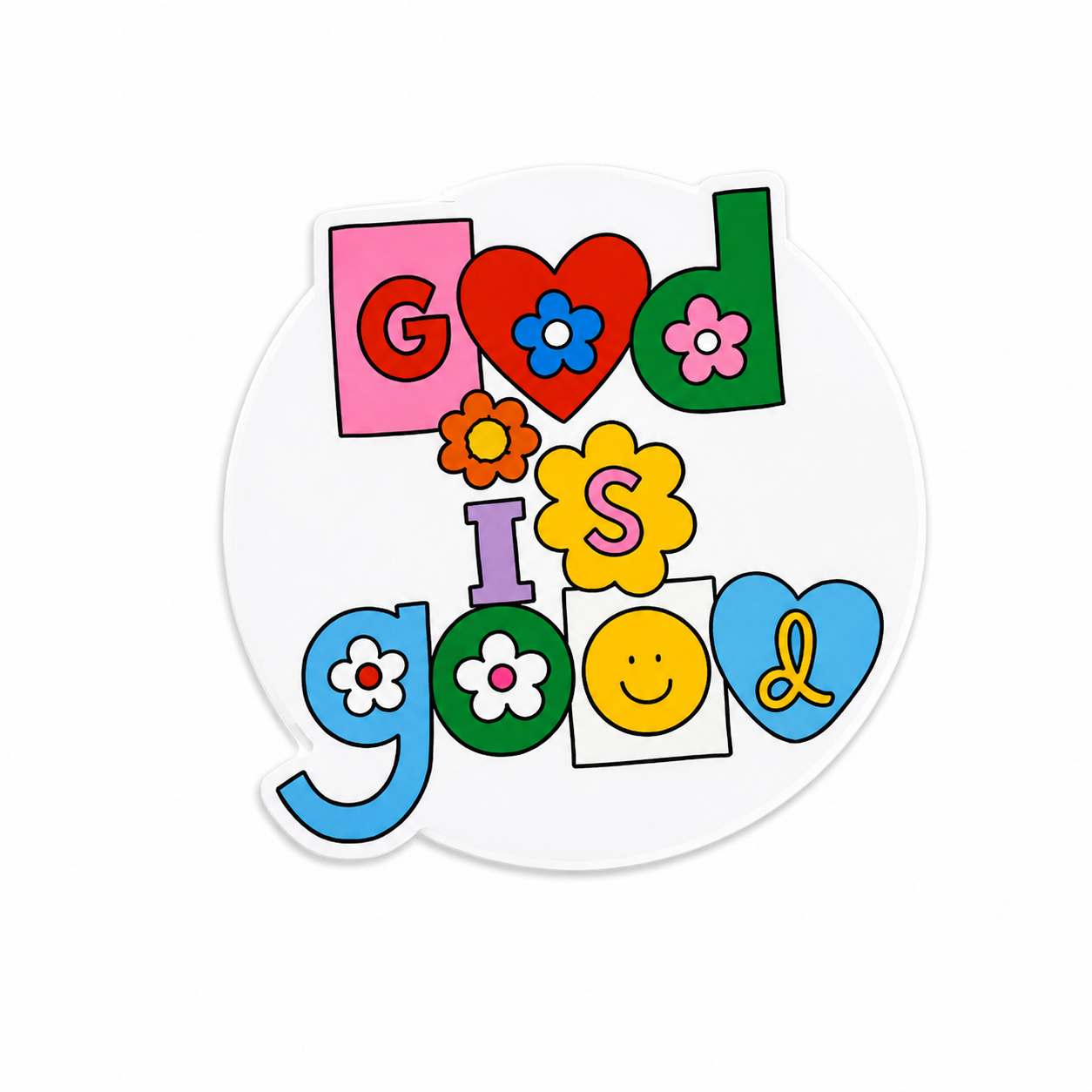 God Is Good Flowers | Plastic Add-On - BadgeSmith