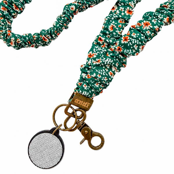 Green Floral | Interchangeable Andi Lanyard - BadgeSmith