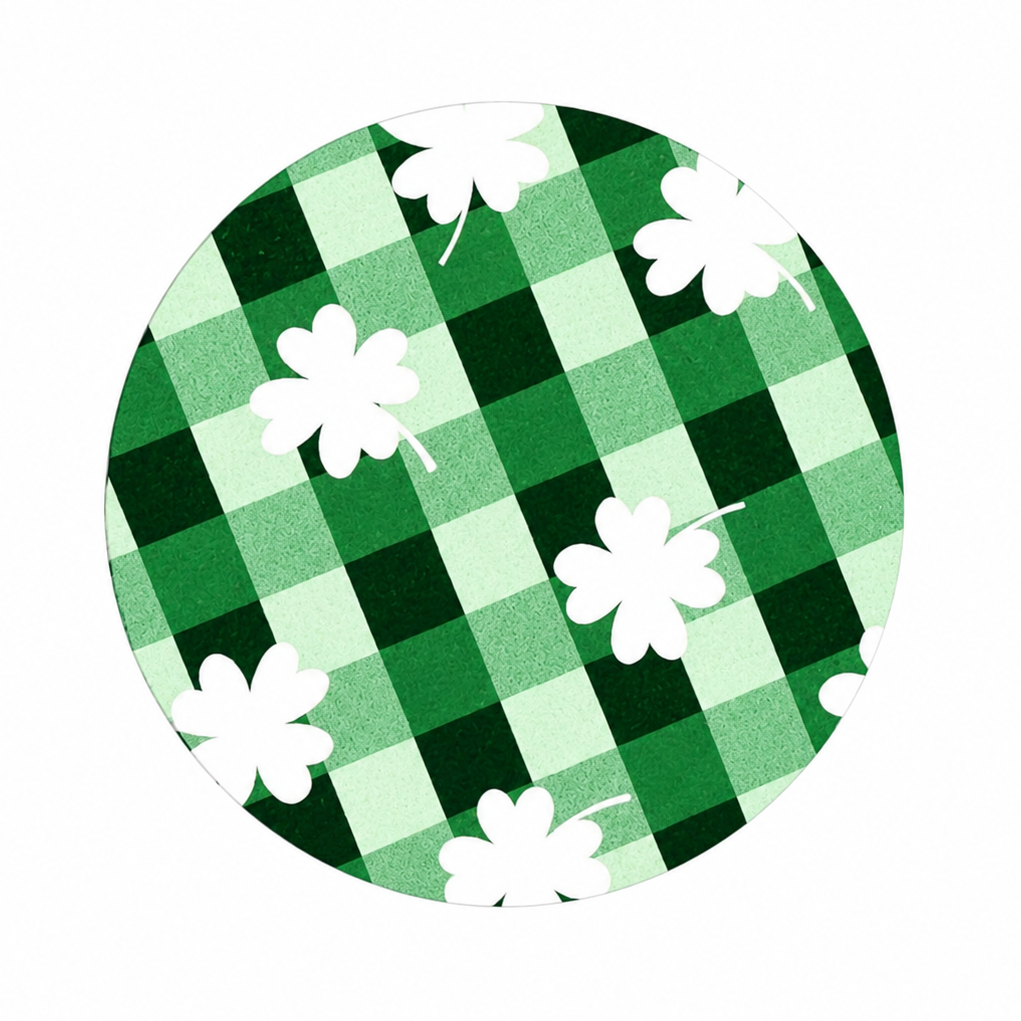 Green Plaid Shamrock | Hard Board Add-On - BadgeSmith