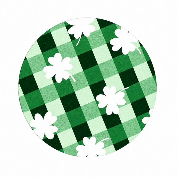 Green Plaid Shamrock | Hard Board Add-On - BadgeSmith