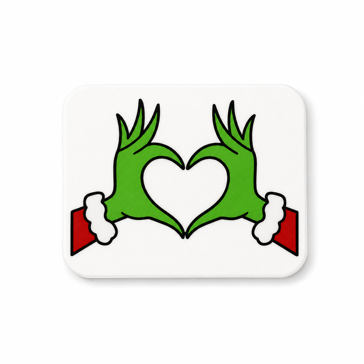 Grinch Heart Hands | Plastic Add-On - BadgeSmith