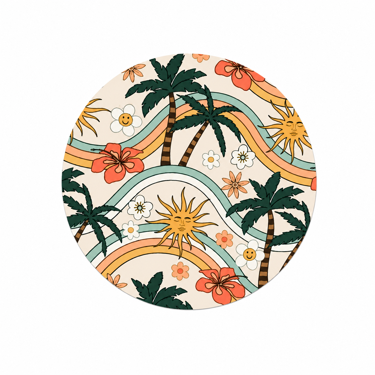 Groovy Palm Tree | Hard Board Add-On - BadgeSmith