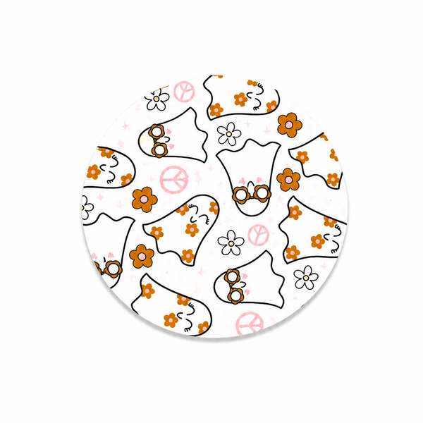 Groovy Pink Ghosts | Hard Board Add-On - BadgeSmith