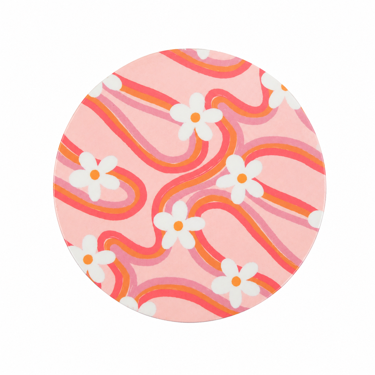 Groovy Retro Flower | Hard Board Add-On - BadgeSmith