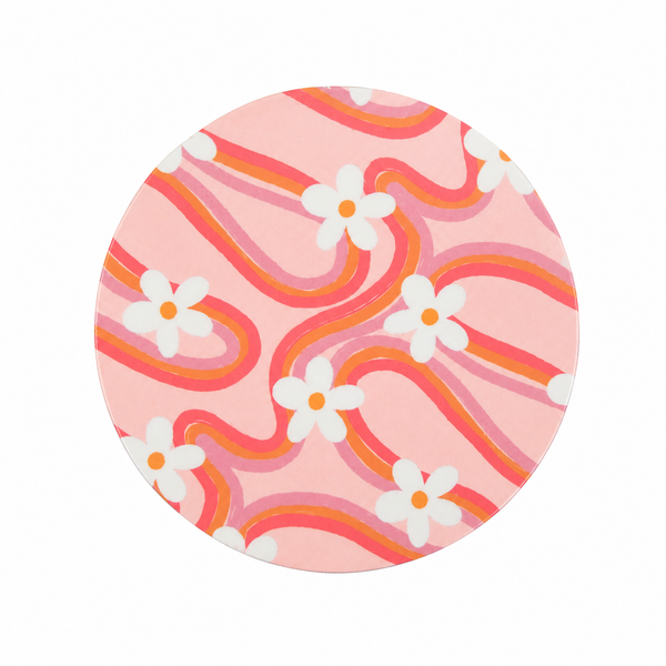 Groovy Retro Flower | Hard Board Add-On - BadgeSmith