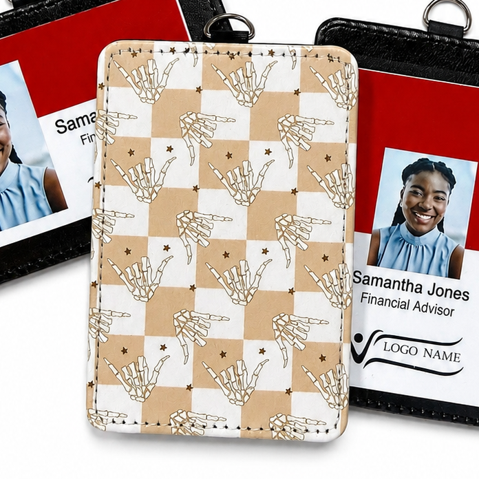 Hang Loose Skeleton ID Badge Holder