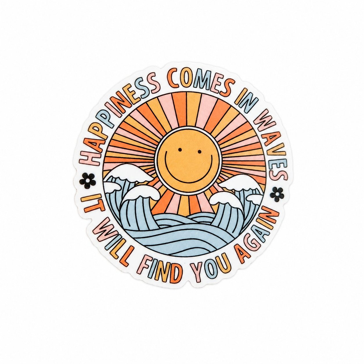 Happiness Comes in Waves | Plastic Add-On - BadgeSmith
