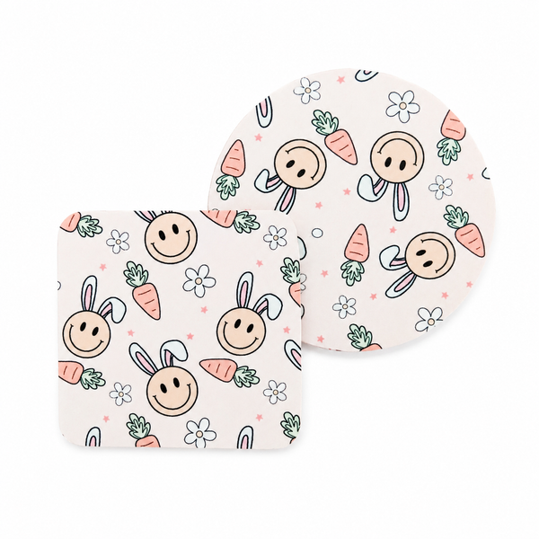 Happy Bunny Faces | Hard Board Add-On - BadgeSmith