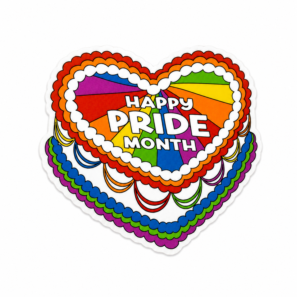 Happy Pride Month Cake | Plastic Add-On - BadgeSmith
