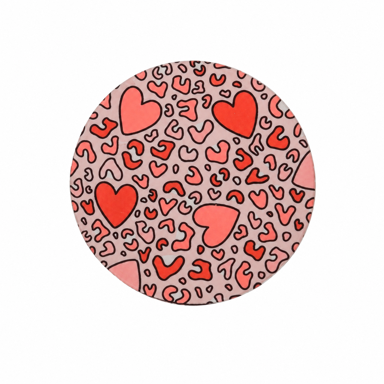 Heart Animal Print | Hard Board Add-On - BadgeSmith