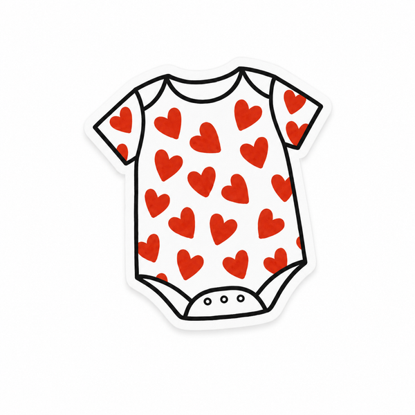 Heart Baby Onesie | Plastic Add-On - BadgeSmith