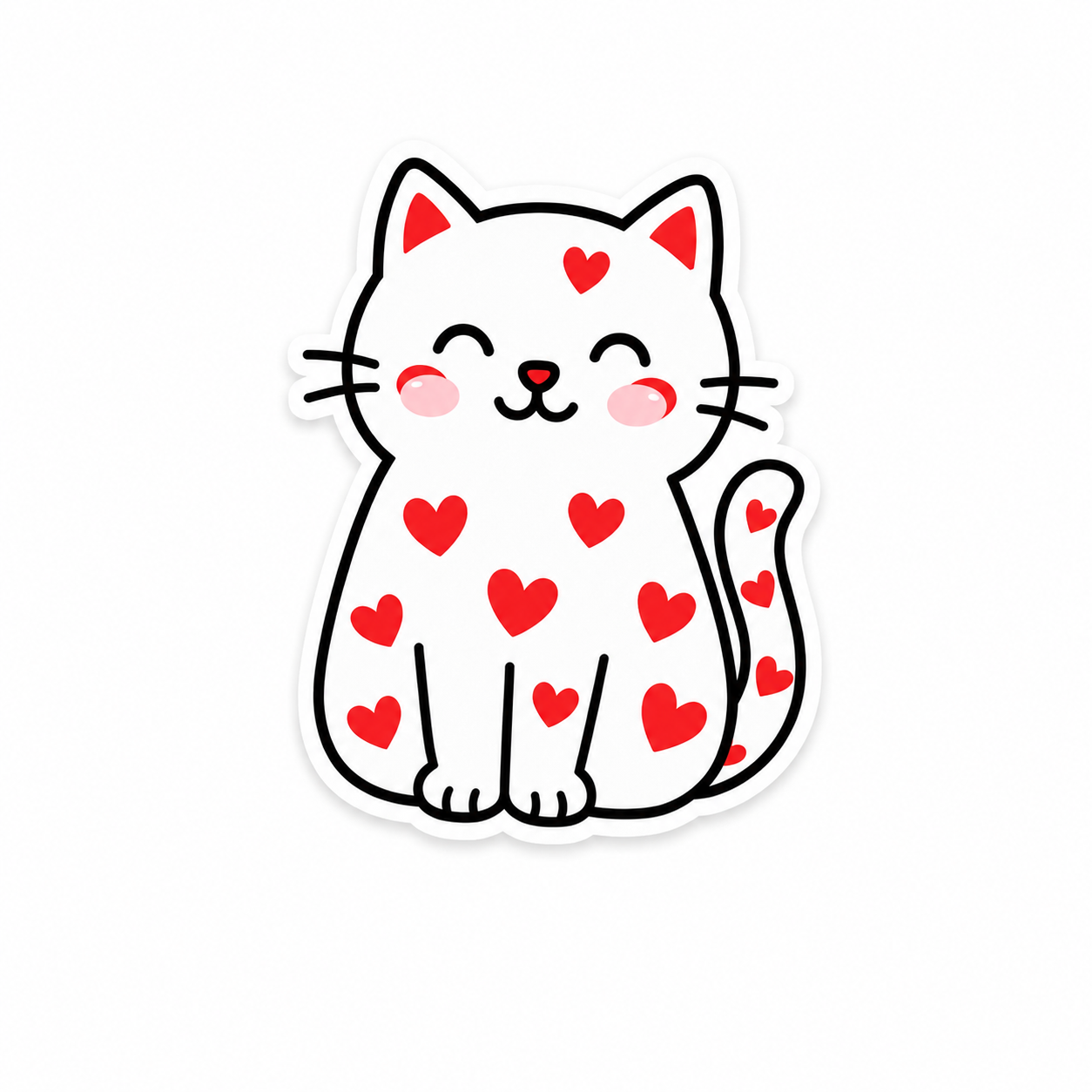 Heart Cat | Plastic Add-On - BadgeSmith