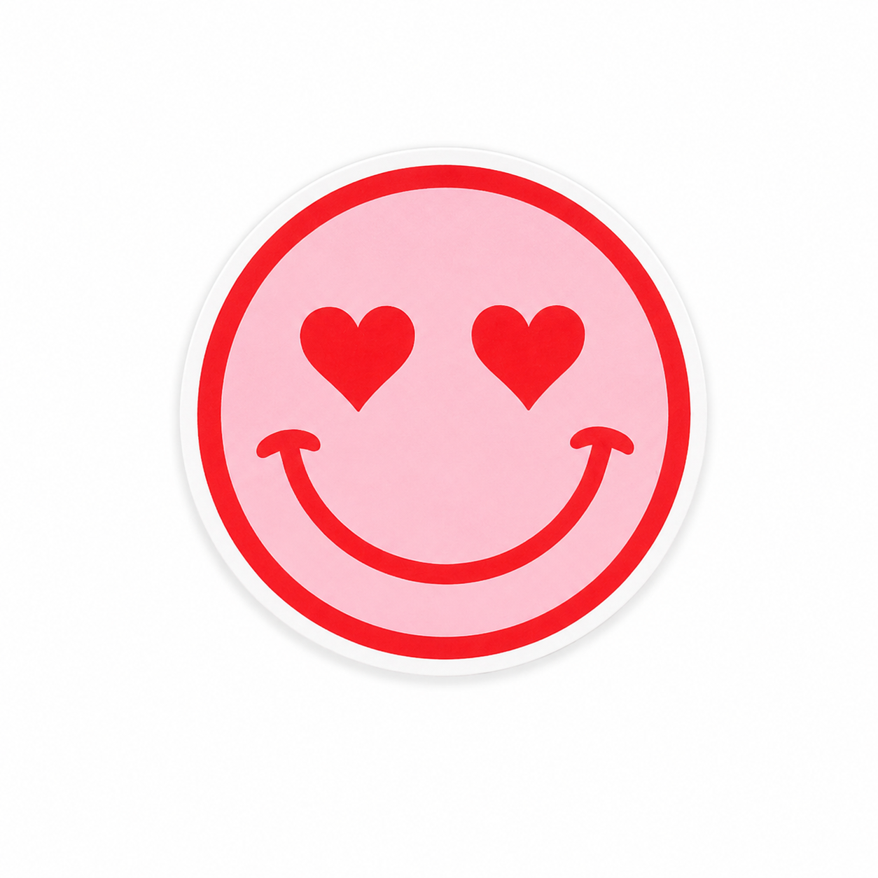 Heart Eyes Smiley | Plastic Add-On - BadgeSmith