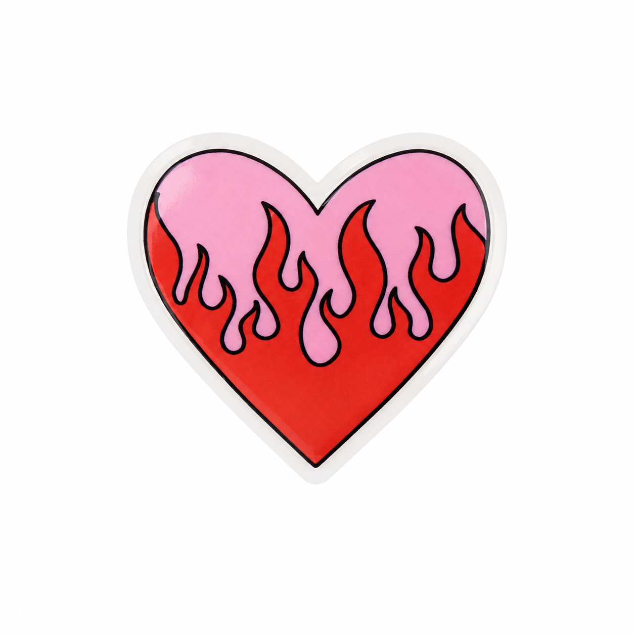 Heart Flame | Plastic Add-On - BadgeSmith