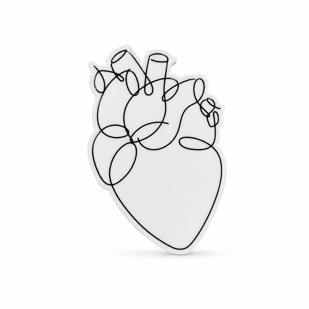 Heart Line Art | Plastic Add-On - BadgeSmith