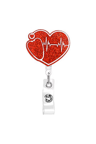 Heart Stethoscope Badge Reel