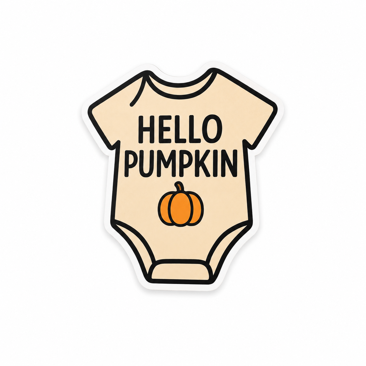Hello Pumpkin Baby Onesie | Plastic Add-On - BadgeSmith