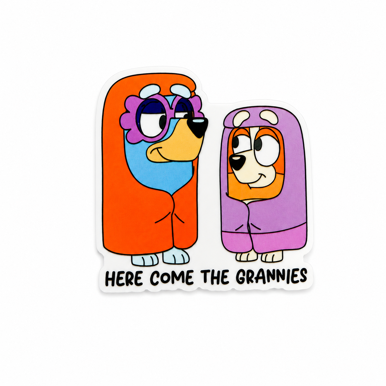 Here Come The Grannies Bluey | Plastic Add-On - BadgeSmith