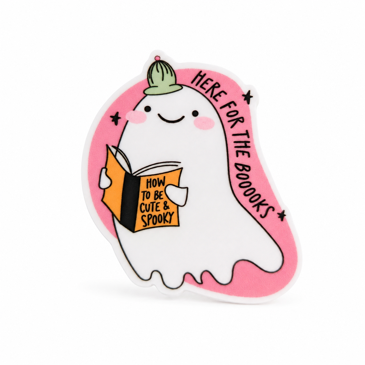 Here for the Books | Plastic Add-On - BadgeSmith