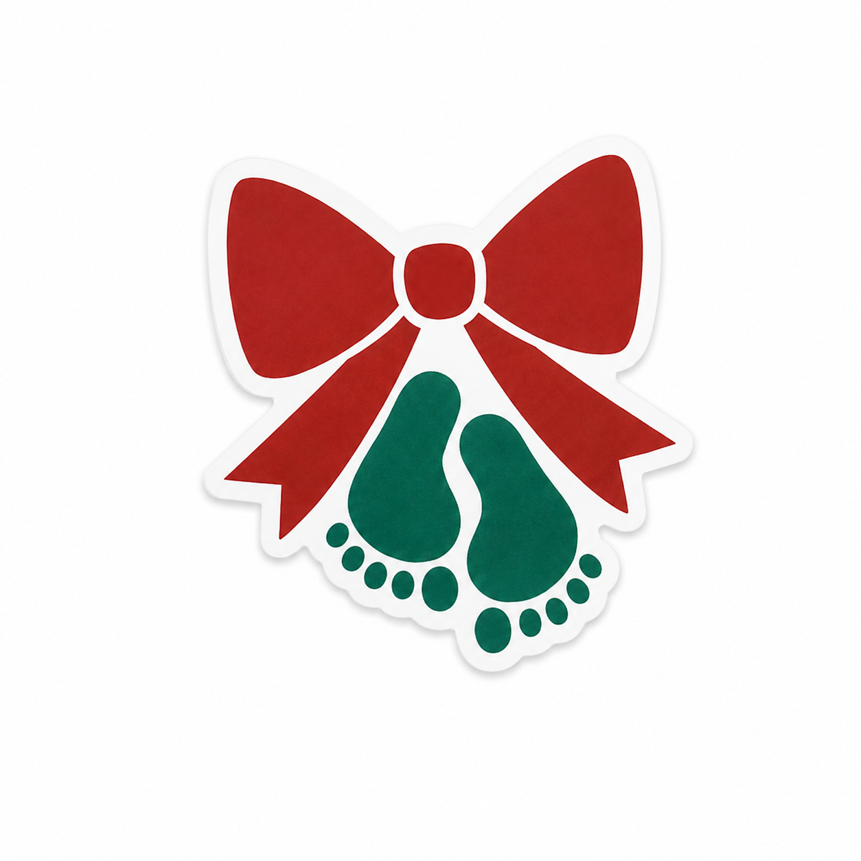 Holiday Baby Feet Bow | Plastic Add-On - BadgeSmith