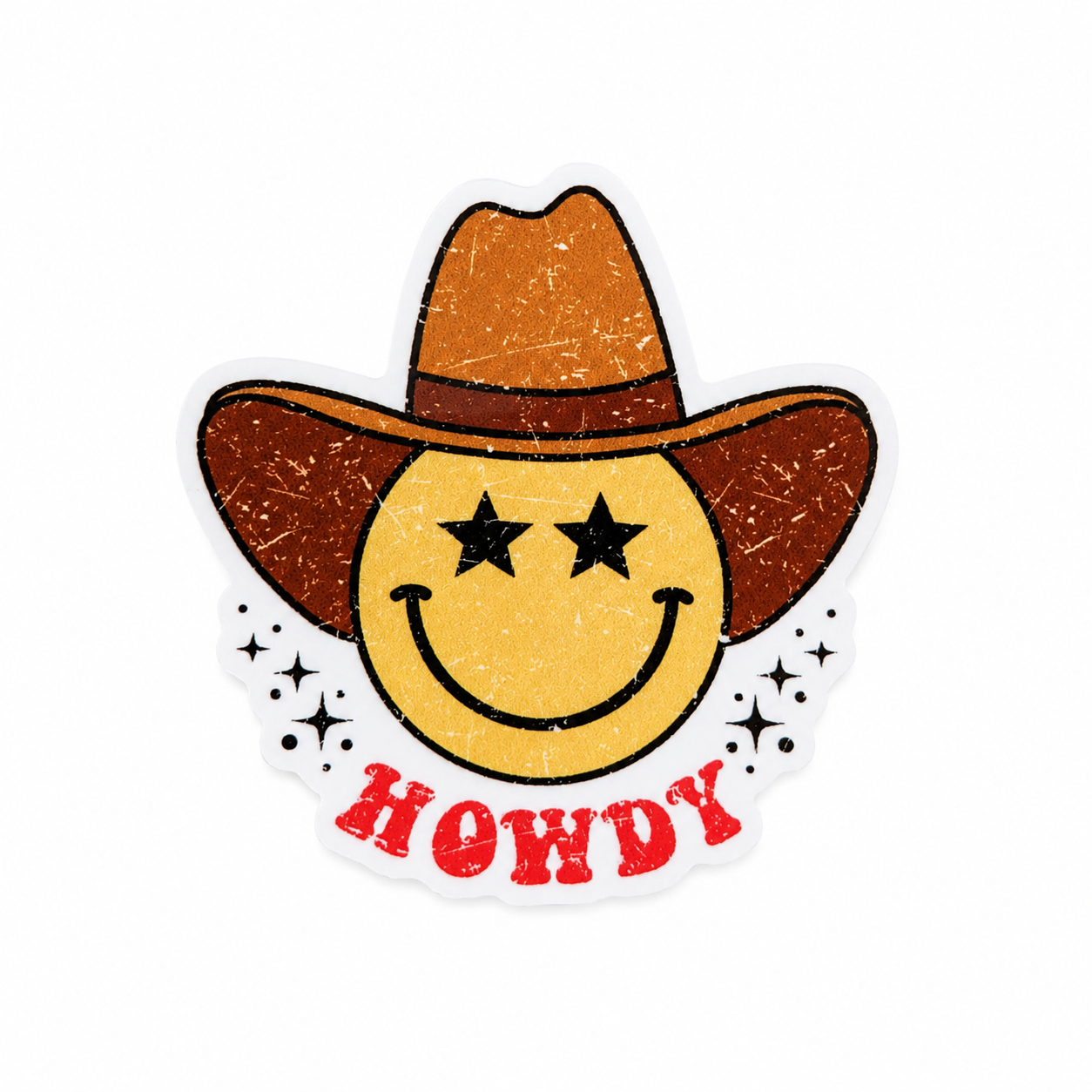 Howdy Smiley Face | Plastic Add-On - BadgeSmith