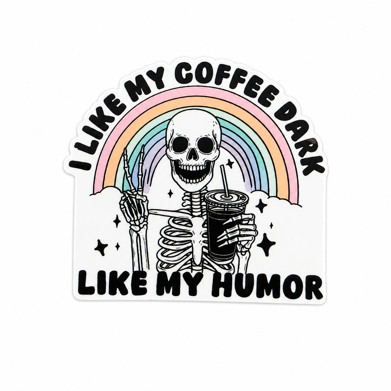 I Like My Coffee Dark Like My Humor | Plastic Add-On - BadgeSmith