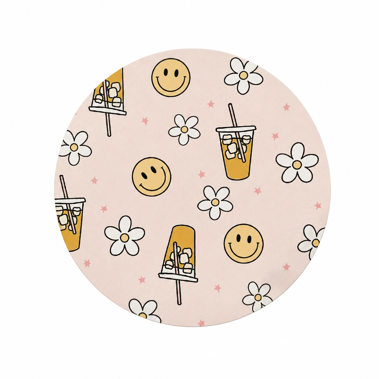 Iced Coffee and Daisies | Hard Board Add-On - BadgeSmith