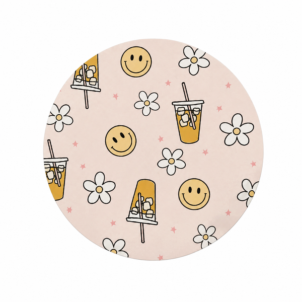 Iced Coffee and Daisies | Hard Board Add-On - BadgeSmith