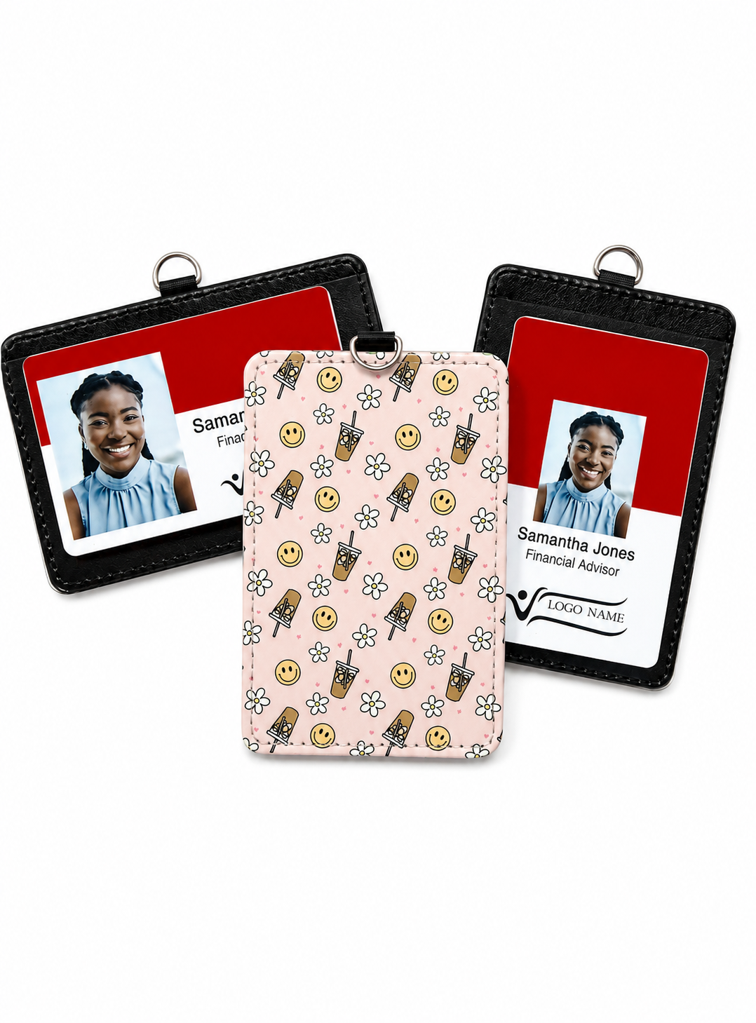 Iced Coffee and Daisies ID Badge Holder