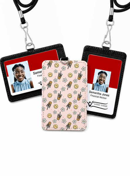 Iced Coffee and Daisies ID Badge Holder - BadgeSmith