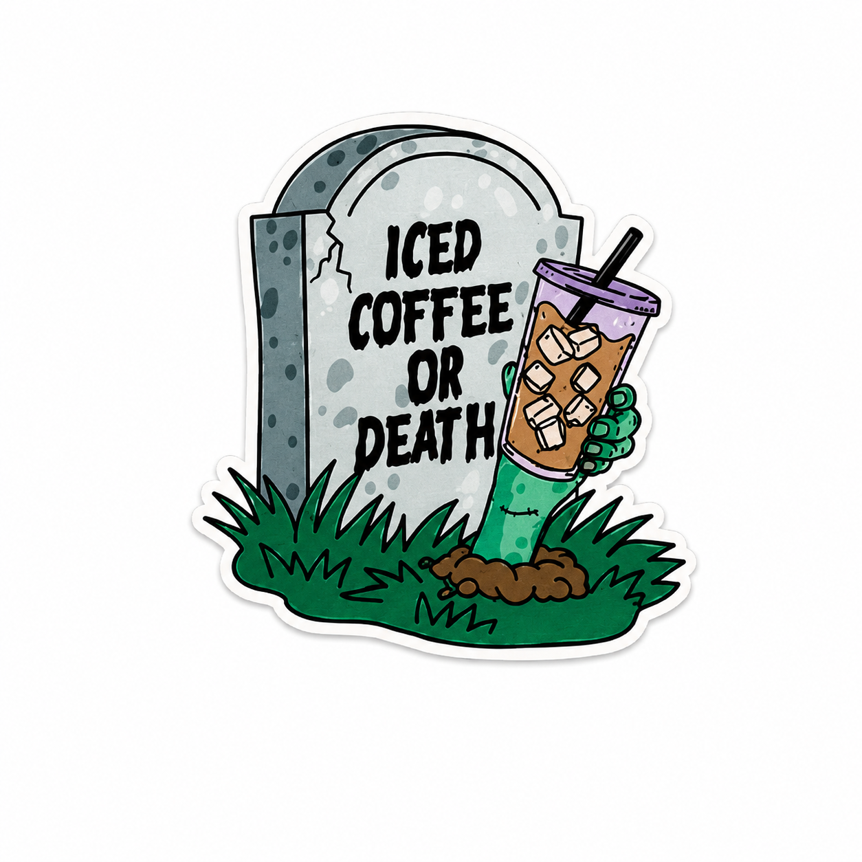 Iced Coffee or Death | Plastic Add-On - BadgeSmith
