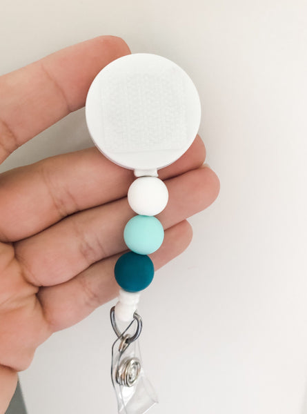 Decorative TEAL Interchangeable Badge Reel - BadgeSmith