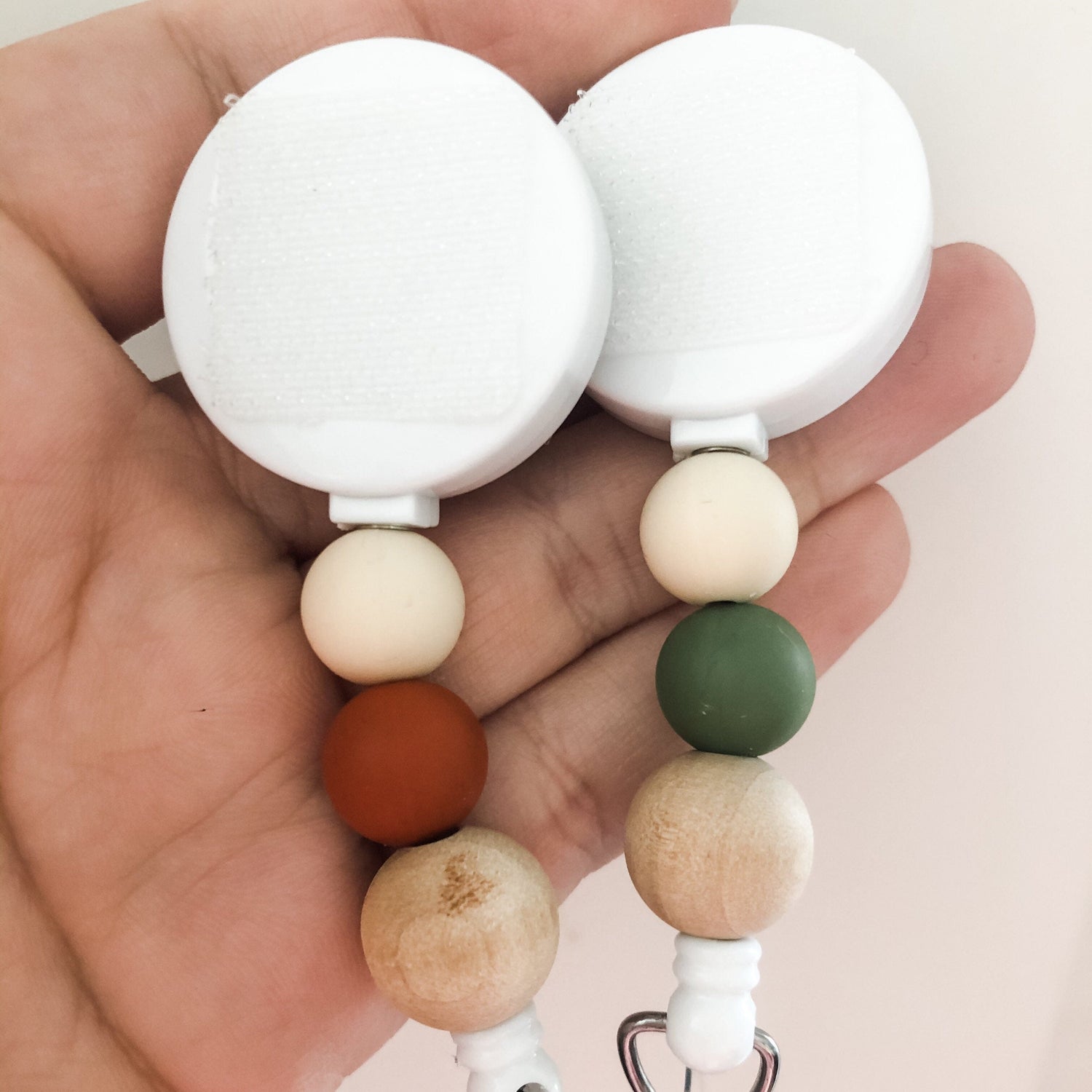 Decorative WOOD BEAD Interchangeable Badge Reel
