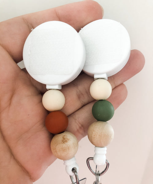 Decorative WOOD BEAD Interchangeable Badge Reel - BadgeSmith