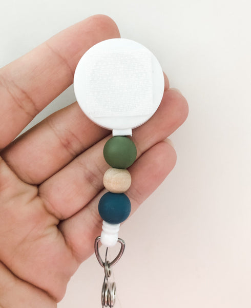 Decorative FALL WOOD Interchangeable Badge Reel - BadgeSmith