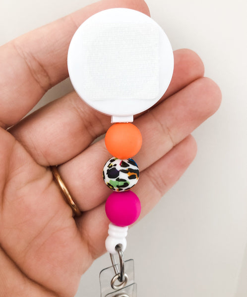Decorative COLOR Cheetah Interchangeable Badge Reel - BadgeSmith