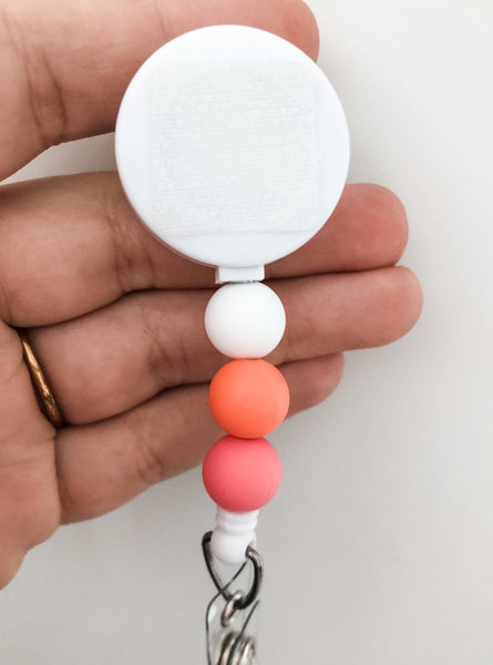 Decorative SALMON Starburst Interchangeable Badge Reel - BadgeSmith