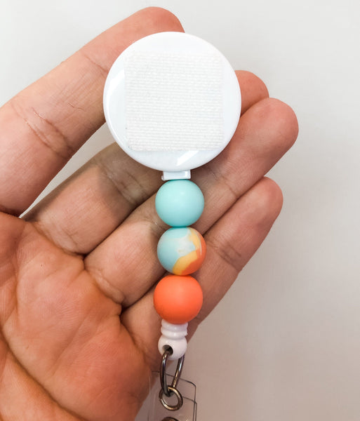 Decorative ORANGE SHERBET Interchangeable Badge Reel - BadgeSmith