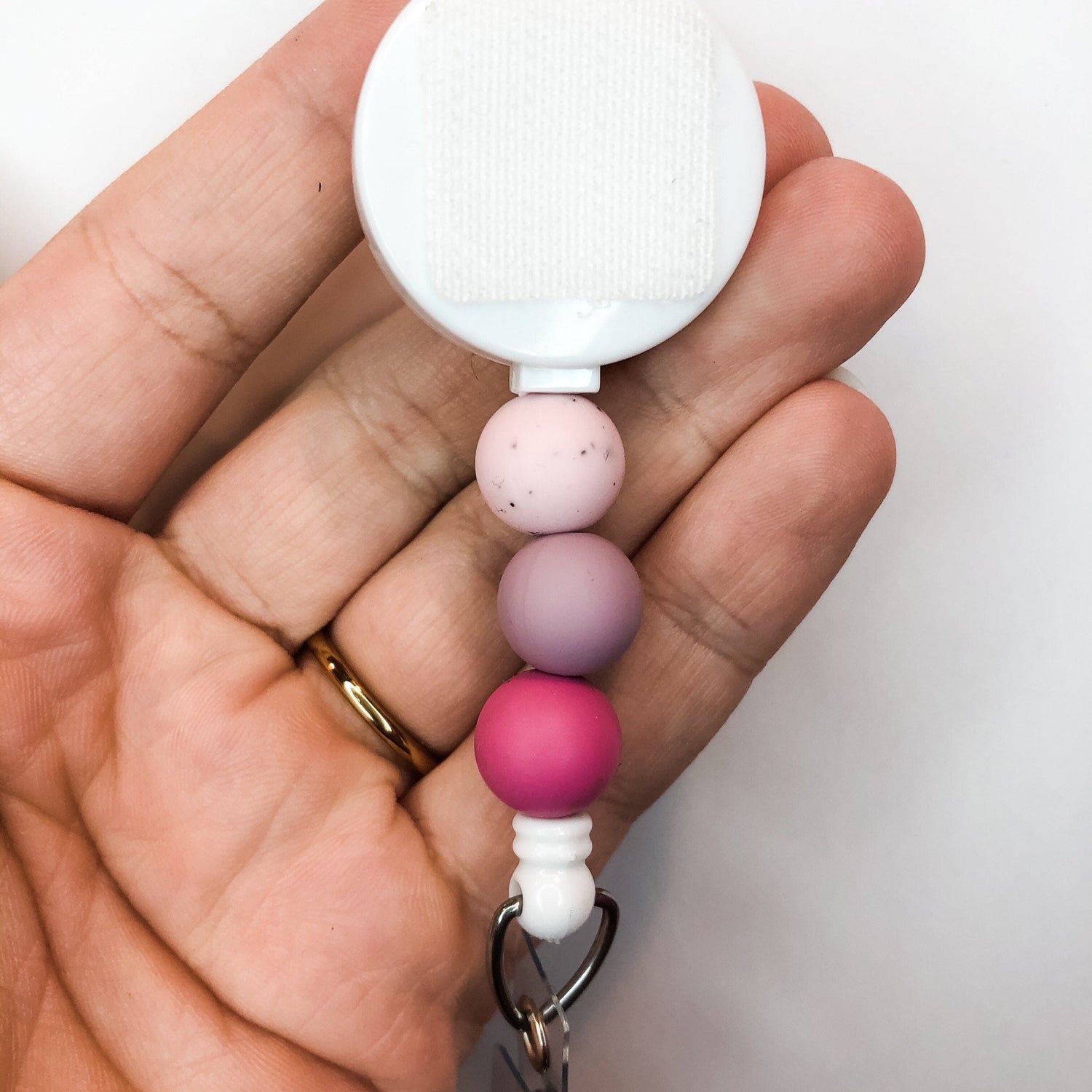 Decorative PINK/ Mauve Interchangeable Badge Reel