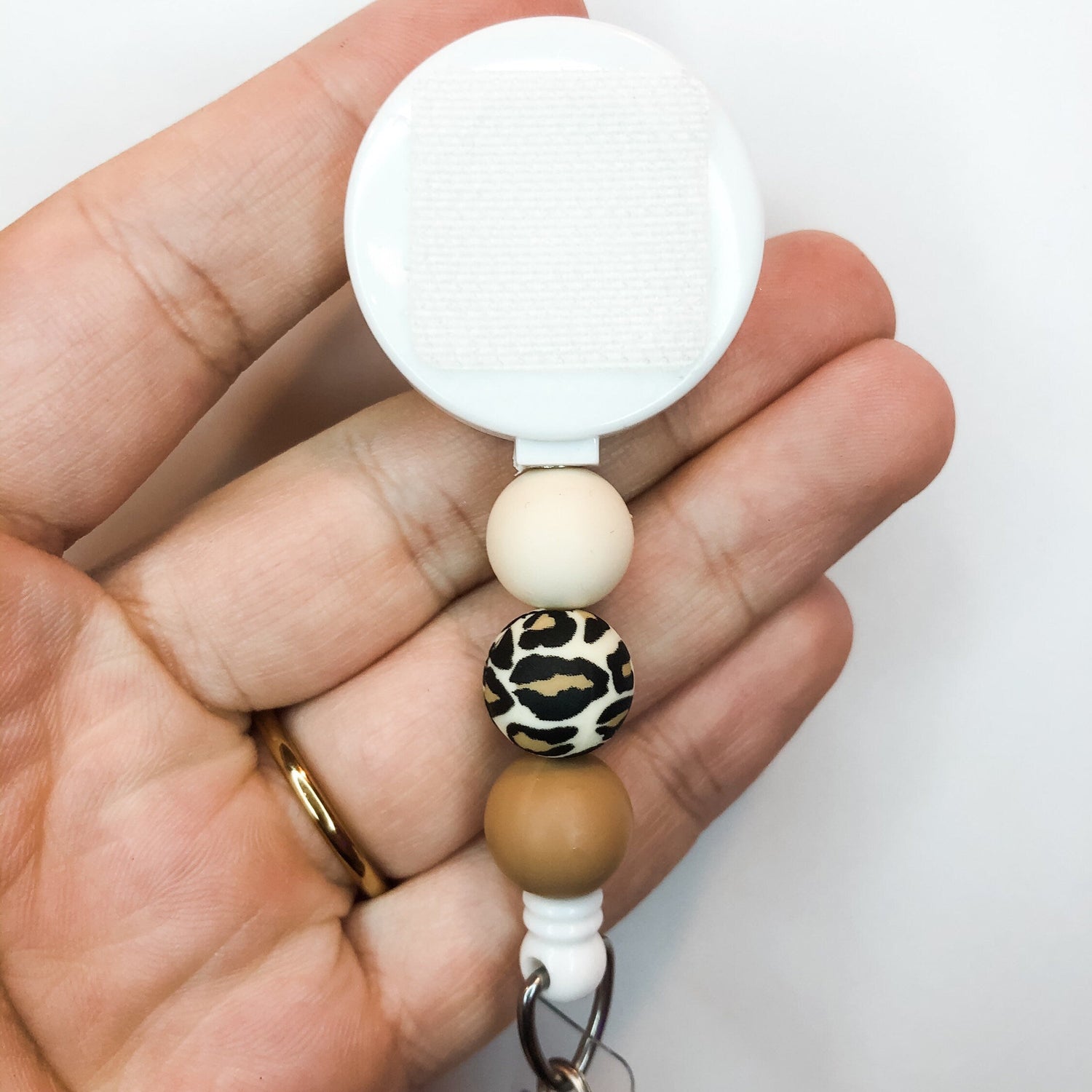 Decorative TAN CHEETAH Interchangeable Badge Reel
