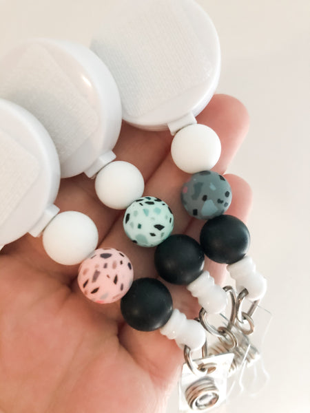 Terrazzo Beaded Interchangeable Badge Reel - BadgeSmith