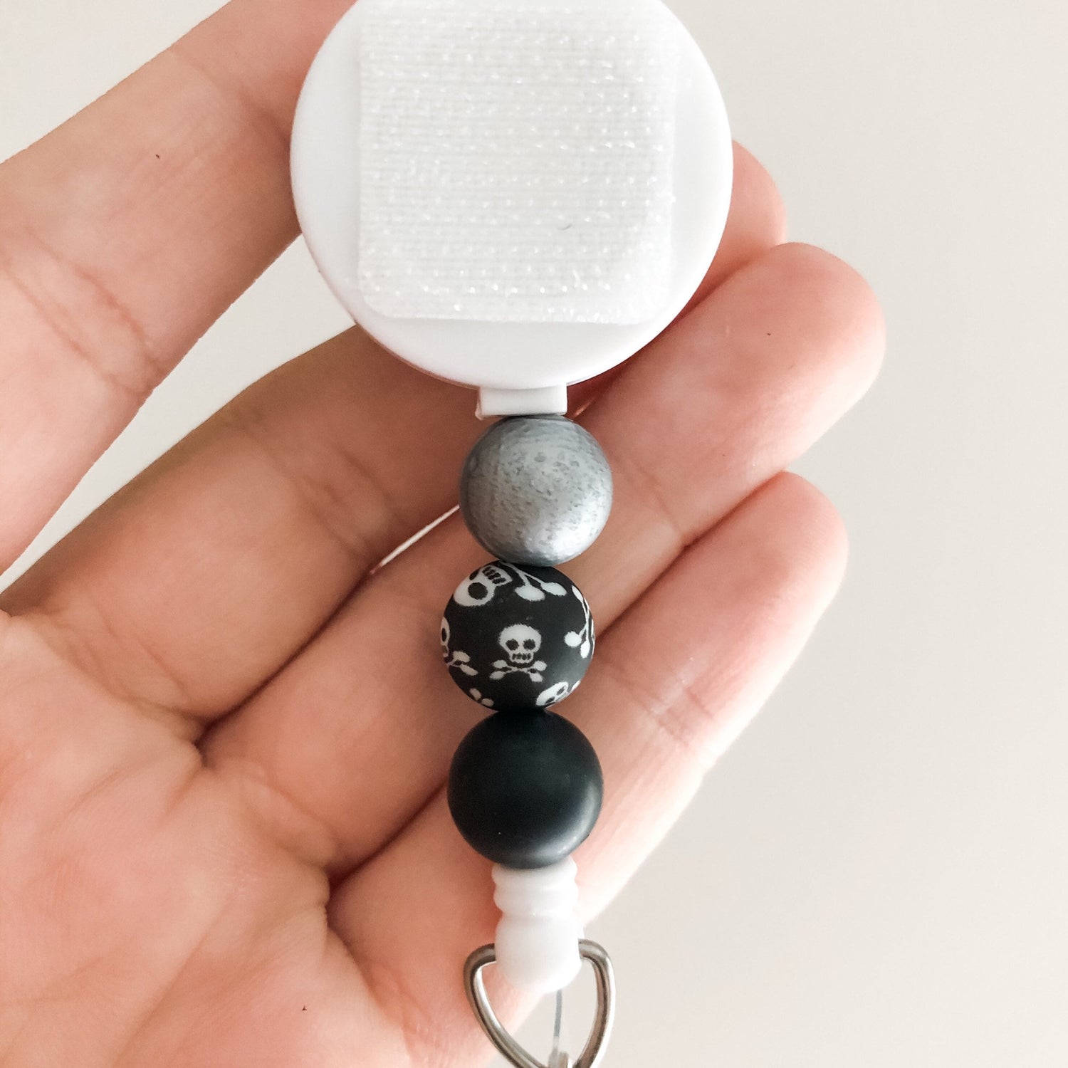 Decorative Skull CrossBones Interchangeable Badge Reel