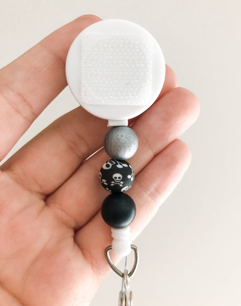 Decorative Skull CrossBones Interchangeable Badge Reel - BadgeSmith